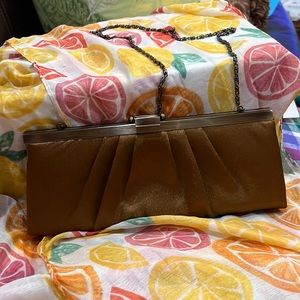 Vintage Gold Clutch purse With Chain Bag #893